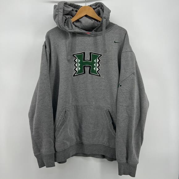 Vintage Y2K Nike Uni Of Hawaii Warriors Hoodie Sweatshirt Embroidered H Logo - Picture 1 of 13